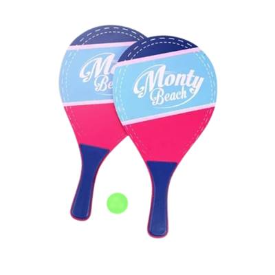 Monty set de 2 raquettes bleues en bois et balle