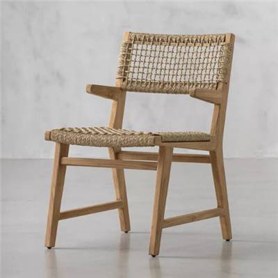 Alpha chaise d'extérieur en teck naturel et tressage