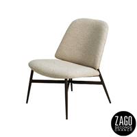 Alba fauteuil effet laine en tissu bouclette sable