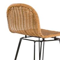 Zago chaise de bar en métal et résine tressé marron H63