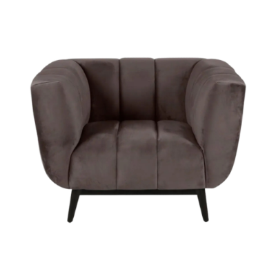 Amaro fauteuil en velours gris foncé