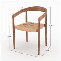 Breda chaise en cordage tressé et bois de teck
