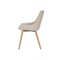 Bari chaise en tissu crème pieds chêne