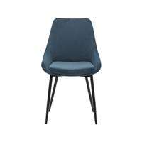 Bari chaise en velours côtelé bleu