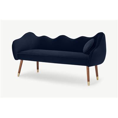 Alix banc en velours bleu