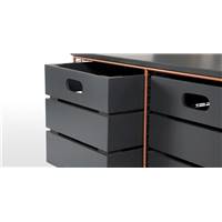 Amph banc avec casiers de rangement cuivre et gris