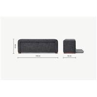 Palmi banc coffre gris ardoise et noyer