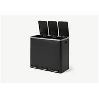 Colter poubelle tri sélectif 3 bacs noir
