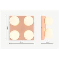 Apollo plafonnier LED fini cuivré et verre dépoli