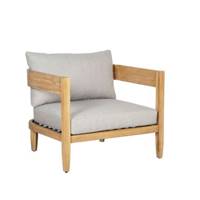 Borneo fauteuil de jardin en acacia tissu clair