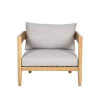 Borneo fauteuil de jardin en acacia tissu clair