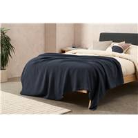 Cael plaid matelass bleu encre 150x200
