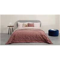 Tabitha couvre-lit velours rose poudré