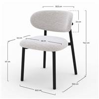 Lanca chaise en tissu gris clair chiné et métal noir