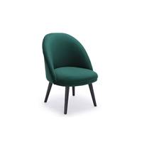 Bill chaise velours vert et pieds bois noir