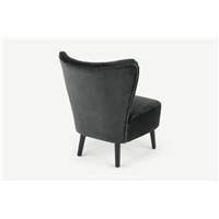 Charley fauteuil en velours gris mirage