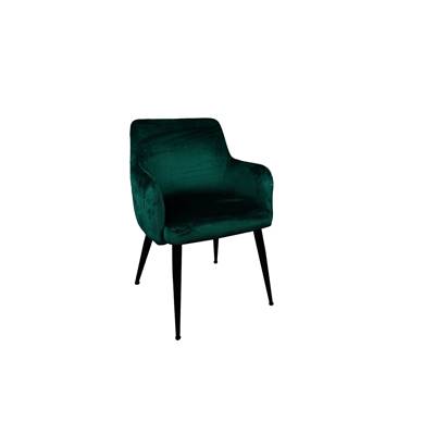 Dakota fauteuil en velours vert et en métal