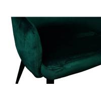 Dakota fauteuil en velours vert et en métal