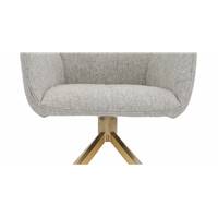 Olivier chaise de bureau gris dorian et acier doré