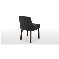 Percy chaise demi-lune velours gris foncé