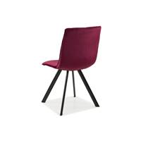 Tania chaise en velours et en métal couleur bordeaux