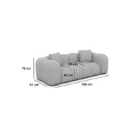 Cotton canapé 2 places en tissu bouclé toffe gris