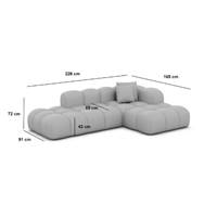 Cotton canapé salon angle droit en velours beige foncé