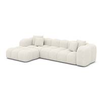Cotton canapé d'angle gauche tissu bouclé blanc