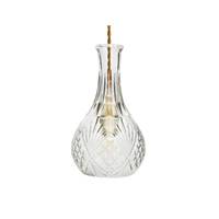 Cassius suspension en verre strié et métal doré