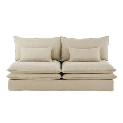 Rodier module canapé 2 places en lin beige