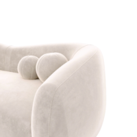 Rico canapé 2 places en velours crème