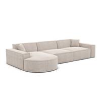 Onys canapé d'angle gauche en tissu texturé beige