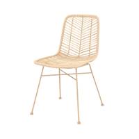 Capurgana chaise en rotin et pieds en métal beige
