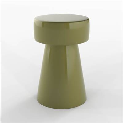 Elmo table d'appoint ronde en métal vert kaki
