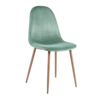 Roka chaise style scandinave en velours vert d'eau