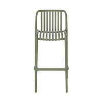 Lumi chaise de bar d'extérieur en plastique vert kaki H76cm