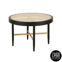 Exalt table basse ronde en cannage et chêne noir Ø60