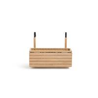 Freya jardinière de balcon acacia avec tablette pliante
