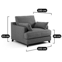 Eniwla fauteuil viscose gris anthracite