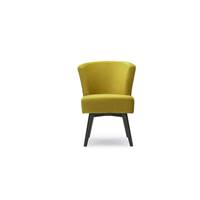 Fanny fauteuil velours jaune et pieds bois noir