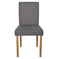 Clayton chaise en tissu gris foncé et pieds en bois d'hévéa