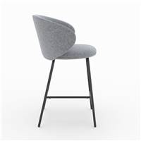 Mileto chaise îlot central tissu gris chiné H68