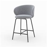 Mileto chaise îlot central tissu gris chiné H68