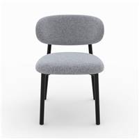 Lanca chaise en tissu gris foncé chiné et métal noir