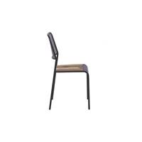 Kléo chaise métal perforé et bois de bateau recyclé