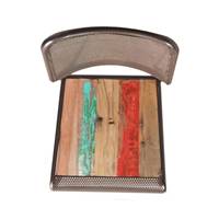 Kléo tabouret métal et bois de bateau recyclé H65cm