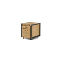 Kiko meuble acacia et mtal 2 tiroirs sur roulettes