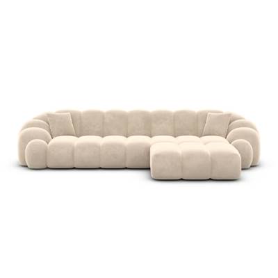 Dolban canapé d'angle droit en velours crème