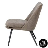 Luz fauteuil en tissu marron foncé aspect chiné