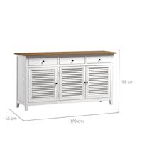 Anielle buffet en bois recyclé blanc effet vieilli